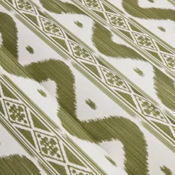 Serena Fresson Fabrics<Mrs. Alice Olive Green Ikat Stripe Fabric