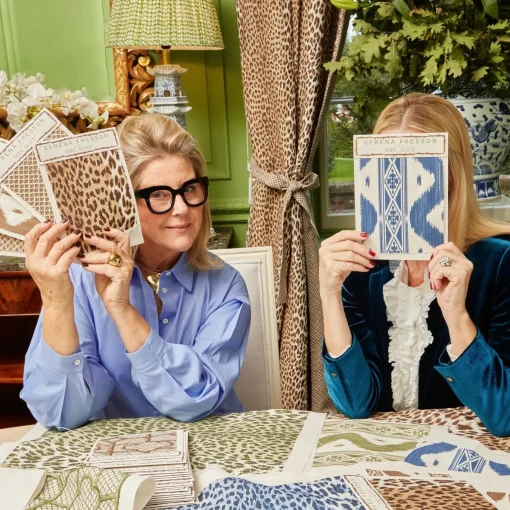 Serena Fresson Fabrics<Mrs. Alice Olive Green Ikat Stripe Fabric