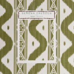 Serena Fresson Fabrics<Mrs. Alice Olive Green Ikat Stripe Fabric