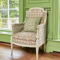 Serena Fresson Fabrics<Mrs. Alice Olive Green Leopard Fabric