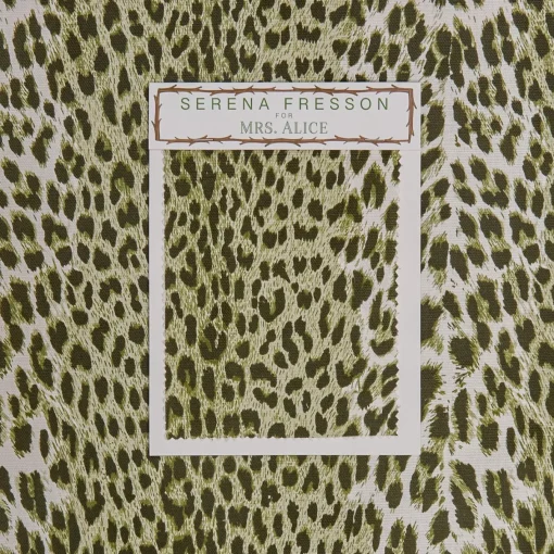 Serena Fresson Fabrics<Mrs. Alice Olive Green Leopard Fabric