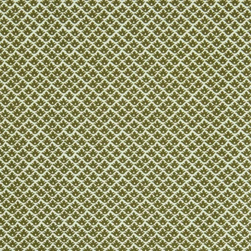 Serena Fresson Fabrics<Mrs. Alice Olive Green Lotus Flower Fabric