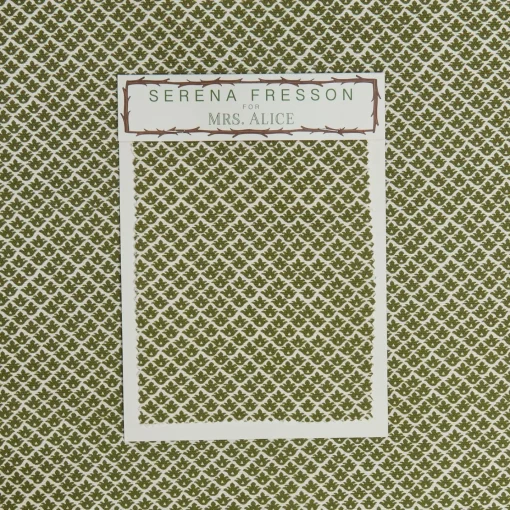 Serena Fresson Fabrics<Mrs. Alice Olive Green Lotus Flower Fabric