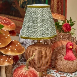 Summer Lighting | Lampshades<Mrs. Alice Olive Green Lotus Lampshade (18cm)