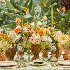 Summer Candleware | Candle Holders<Mrs. Alice Olive Green Parrot Candleholder (Pair)