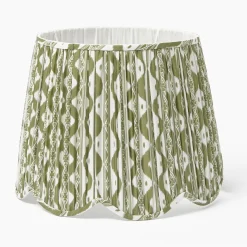 Lampshades<Mrs. Alice Olive Ikat Deep Scalloped Lampshade (40cm)
