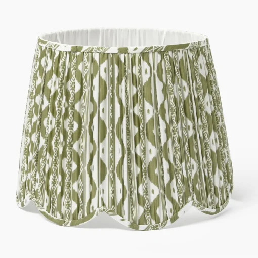 Lampshades<Mrs. Alice Olive Ikat Deep Scalloped Lampshade (40cm)