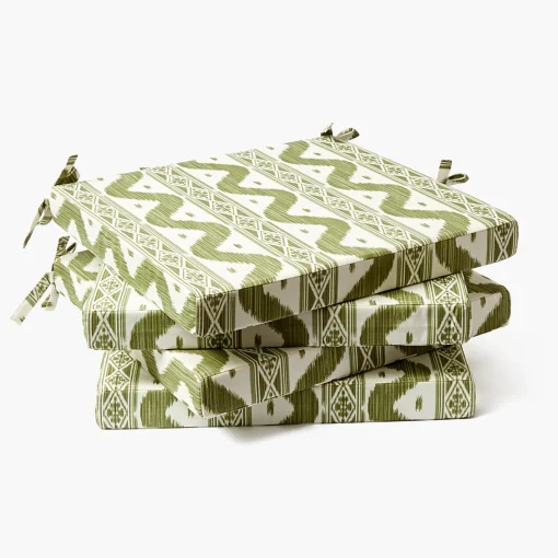 Cushions<Mrs. Alice Olive Ikat Seat Pad Cushions (Set of 4)