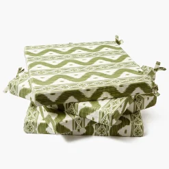 Cushions<Mrs. Alice Olive Ikat Seat Pad Cushions (Set of 4)