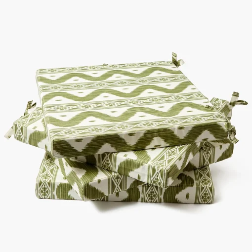 Cushions<Mrs. Alice Olive Ikat Seat Pad Cushions (Set of 4)