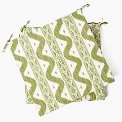 Cushions<Mrs. Alice Olive Ikat Seat Pad Cushions (Set of 4)