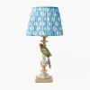 Corded Table Lamps<Mrs. Alice Olive Parrot Lamp with Blue Ikat Shade (30cm)