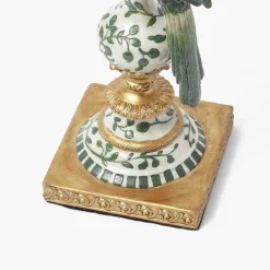 Corded Table Lamps<Mrs. Alice Olive Parrot Lamp with Blue Ikat Shade (30cm)