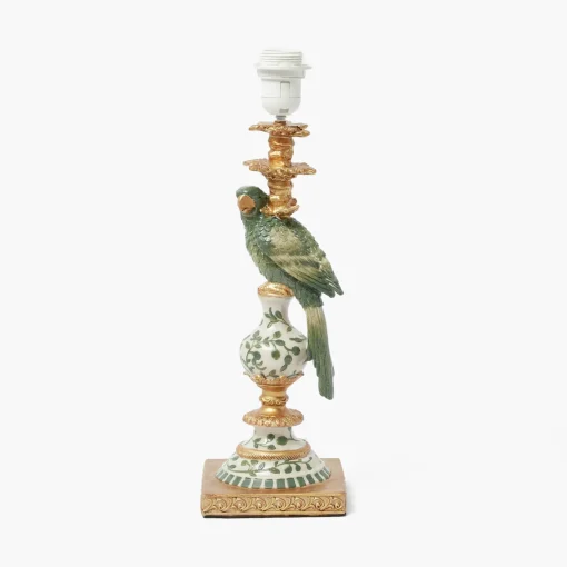 Corded Table Lamps | For Her<Mrs. Alice Olive Parrot Lamp with Olive Ikat Shade (30cm)