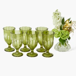 Glasses<Mrs. Alice Olive Scalloped Wine Glasses (Set of 6)