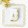 Napkins | Mrs. Alice Monogram<Mrs. Alice Olivia White & Gold Napkins (Set of 4)