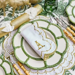 Napkins | Mrs. Alice Monogram<Mrs. Alice Olivia White & Gold Napkins (Set of 4)