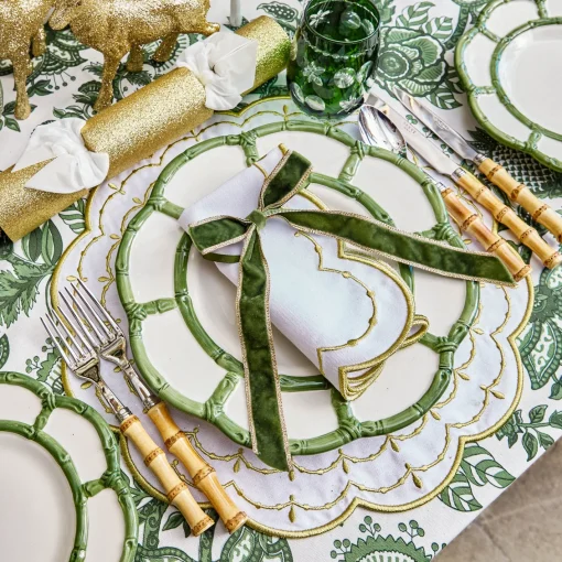 Napkins | Mrs. Alice Monogram<Mrs. Alice Olivia White & Gold Napkins (Set of 4)