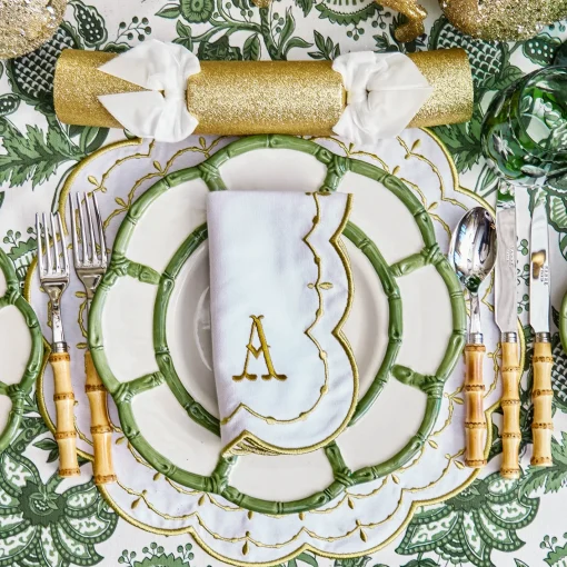 Napkins | Mrs. Alice Monogram<Mrs. Alice Olivia White & Gold Napkins (Set of 4)
