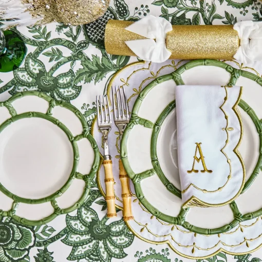 Napkins | Mrs. Alice Monogram<Mrs. Alice Olivia White & Gold Napkins (Set of 4)