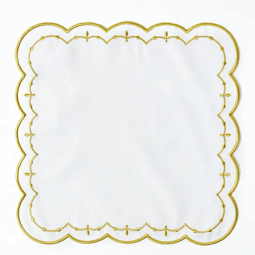 Napkins | Mrs. Alice Monogram<Mrs. Alice Olivia White & Gold Napkins (Set of 4)