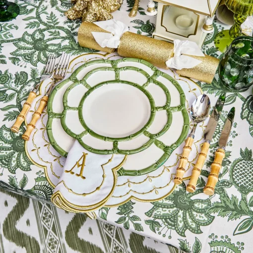 Napkins | Mrs. Alice Monogram<Mrs. Alice Olivia White & Gold Napkins (Set of 4)
