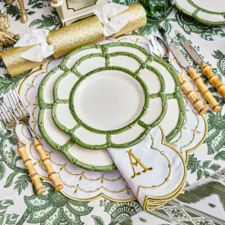 Table Linen Sets | Mrs. Alice Monogram<Mrs. Alice Olivia White & Gold Placemats & Napkins (Set of 4)
