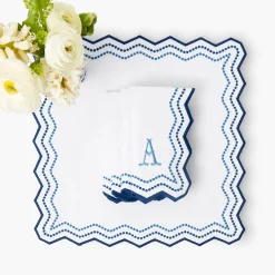 Napkins | Mrs. Alice Monogram<Mrs. Alice Olympia Blue Embroidered Napkins (Set of 4)