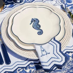 Napkins | Mrs. Alice Monogram<Mrs. Alice Olympia Blue Embroidered Napkins (Set of 4)