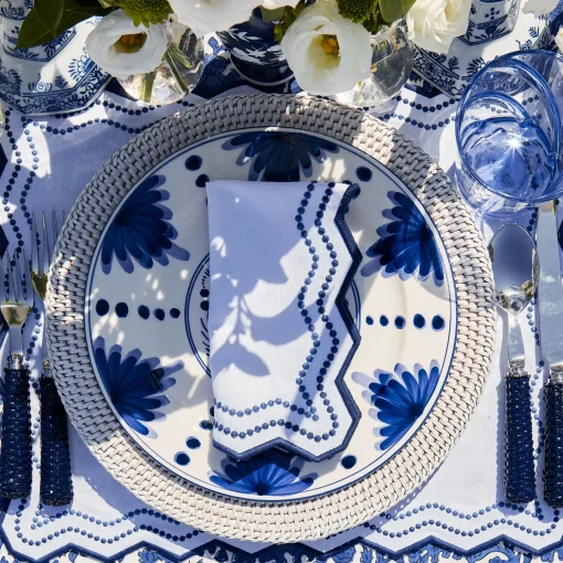 Napkins | Mrs. Alice Monogram<Mrs. Alice Olympia Blue Embroidered Napkins (Set of 4)
