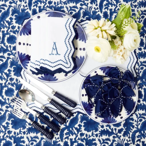 Napkins | Mrs. Alice Monogram<Mrs. Alice Olympia Blue Embroidered Napkins (Set of 4)