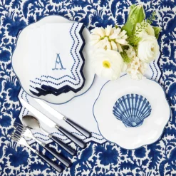 Napkins | Mrs. Alice Monogram<Mrs. Alice Olympia Blue Embroidered Napkins (Set of 4)