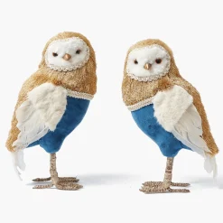 Autumn Decorations<Mrs. Alice Ophelia Blue & Gold Owl (Pair)