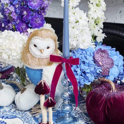Autumn Decorations<Mrs. Alice Ophelia Blue & Gold Owl (Pair)