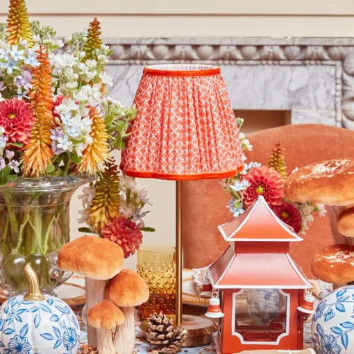 Lampshades<Mrs. Alice Orange Lotus Lampshade (18cm)