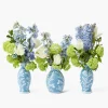 Vases | Vases & Planters<Mrs. Alice Pale Blue Hand Painted Tole Bud Vases (Set of 3)