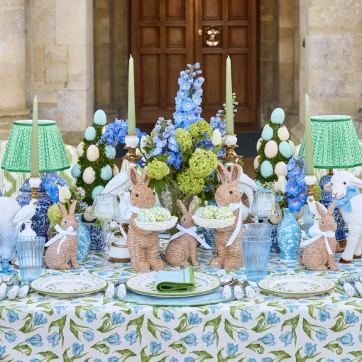 Vases | Vases & Planters<Mrs. Alice Pale Blue Hand Painted Tole Bud Vases (Set of 3)