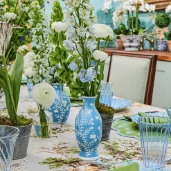 Vases | Vases & Planters<Mrs. Alice Pale Blue Hand Painted Tole Bud Vases (Set of 3)