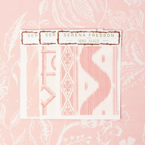 Serena Fresson Fabrics<Mrs. Alice Palm Beach Pink Chelsea Square Fabric