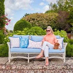 Serena Fresson Fabrics<Mrs. Alice Palm Beach Pink Shaded Bamboo Fabric