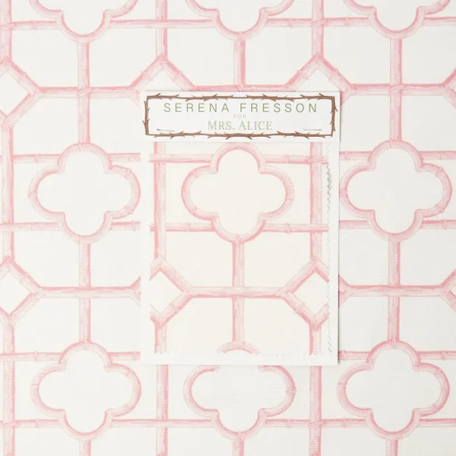 Serena Fresson Fabrics<Mrs. Alice Palm Beach Pink Shaded Bamboo Fabric