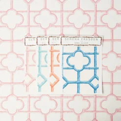 Serena Fresson Fabrics<Mrs. Alice Palm Beach Pink Shaded Bamboo Fabric