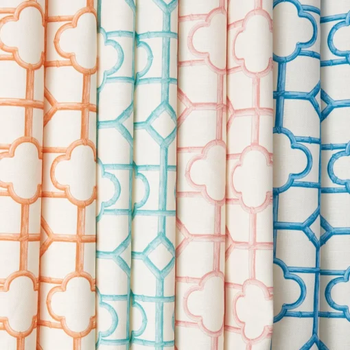 Serena Fresson Fabrics<Mrs. Alice Palm Beach Pink Shaded Bamboo Fabric