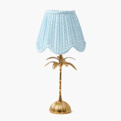 Rechargeable Table Lamps<Mrs. Alice Palm Tree Rechargeable Lamp with Soft Blue Lotus Shade (18cm)