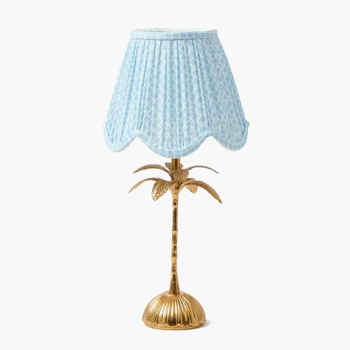 Rechargeable Table Lamps<Mrs. Alice Palm Tree Rechargeable Lamp with Soft Blue Lotus Shade (18cm)
