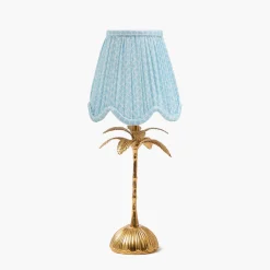 Rechargeable Table Lamps<Mrs. Alice Palm Tree Rechargeable Lamp with Soft Blue Lotus Shade (14cm)