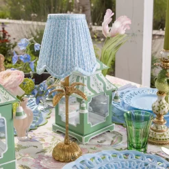 Rechargeable Table Lamps<Mrs. Alice Palm Tree Rechargeable Lamp with Soft Blue Lotus Shade (14cm)