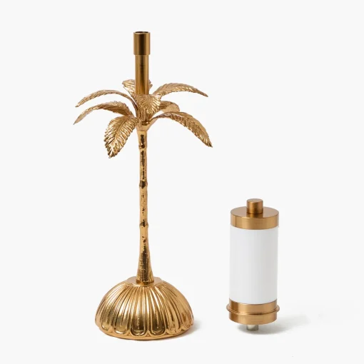 Rechargeable Table Lamps<Mrs. Alice Palm Tree Rechargeable Lamp with Soft Blue Lotus Shade (14cm)