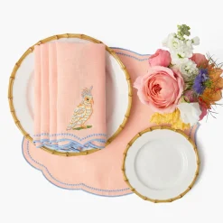 Summer Table Linen | Napkins<Mrs. Alice Parrot Coral Linen Napkins (Set of 4)