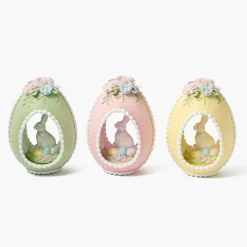 Spring Decorations<Mrs. Alice Pastel Bunny in Egg (Set of 3)